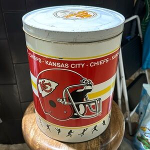 Vintage Kansas City Chiefs Popcorn Tin